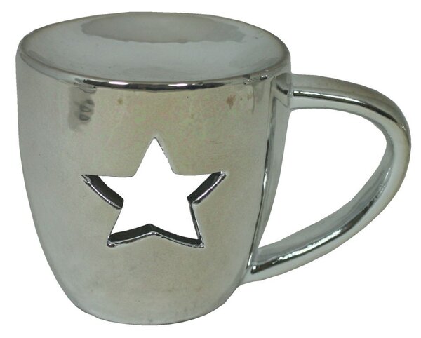 Aroma lampa hrnek stříbrný hvězda 12cm 9000307