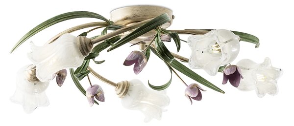 Light for home - Přisazený lustr ke stropu 475 "TULIPANO", 5x40W, E14, béžová, zelená, růžová