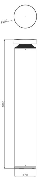Deko-Light stojací svítidlo, Faro 100, 24 W, DALI, 3000 K, 220-240V 1124 lm šedá IP65 730494