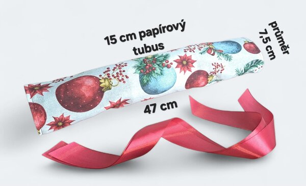Vánoční textilní bonbón - červené vánoční ozdoby