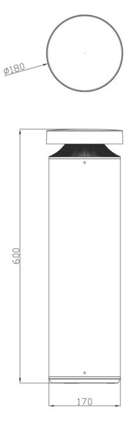 Deko-Light stojací svítidlo, Faro 60, 24 W, DALI, 3000 K, 220-240V 1124 lm šedá IP65 730493