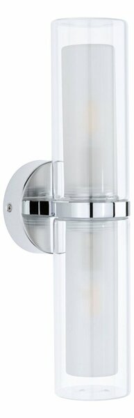 PAULMANN Selection Bathroom nástěnné svítidlo Luena IP44 E14 230V max. 2x20W chrom/sklo