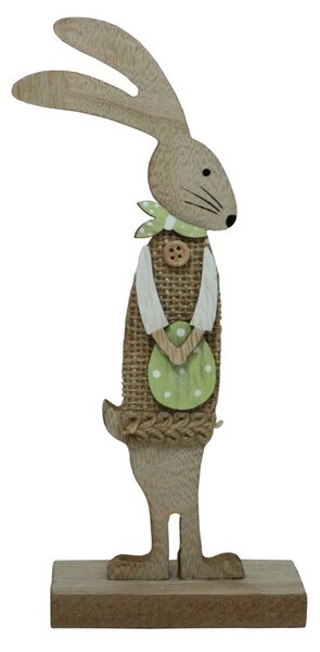 Dekorace dřevěná zajíc s vajíčkem 21cm 4000033