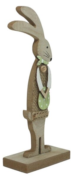 Dekorace dřevěná zajíc s vajíčkem 21cm 4000033