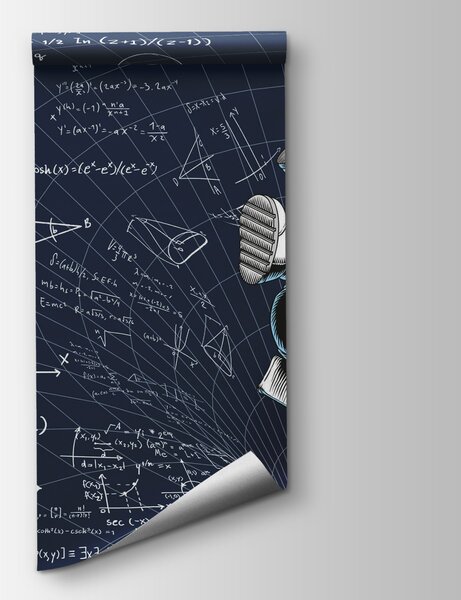 Fototapeta Muž ve skafandru padající na tabuli s matematickými rovnicemi, Vesmírné fototapety, Populární fototapety, t00171 - Tapeko.co.cz