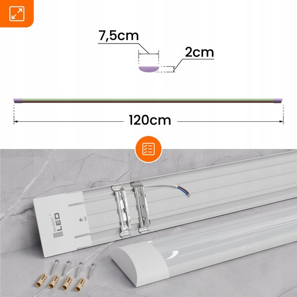 Stropní Svítidlo Smartled bílý obdélníkový integrovaný LED zdroj 1x36 W