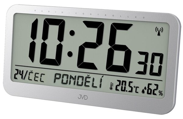 JVD RB9359.2 - Digitální hodiny řízené signálem s českým názvem dne
