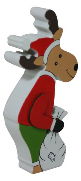 Dekorace dřevěná los v mikině 14cm 2009306