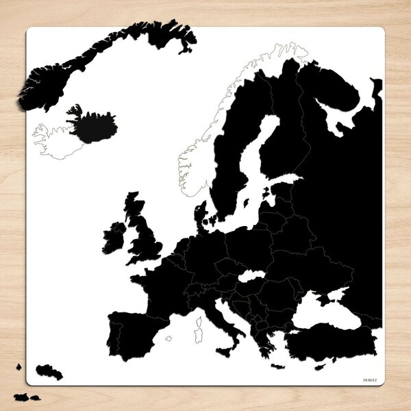DUBLEZ | Dřevěné puzzle - Mapa států Evropy | Obraz