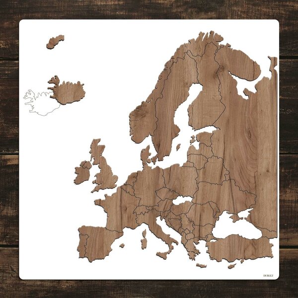 DUBLEZ | Dřevěné puzzle - Mapa států Evropy | Obraz