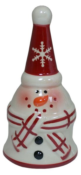 Vánoční zvonek keramický sněhulák 10,5cm 3003387
