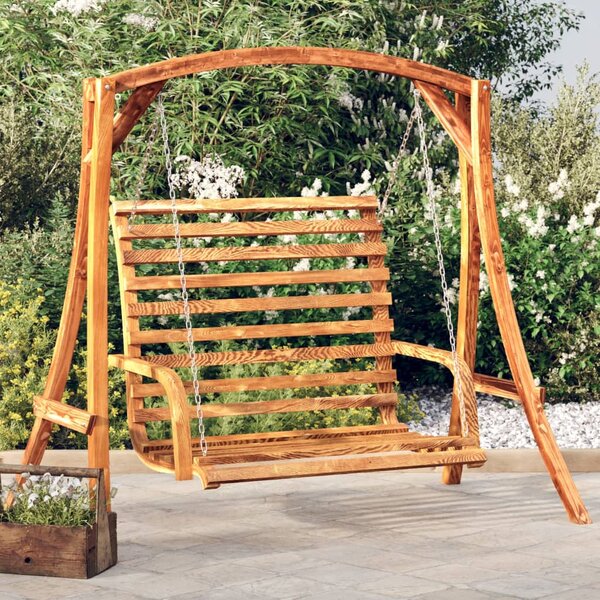 Houpací lavice ohýbané dřevo s teakovou úpravou 126x63x92 cm