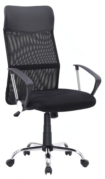 Kancelářská židle TC3-973M 3 NEW síťovina a ekokůže černá, plast černý, kov chrom
