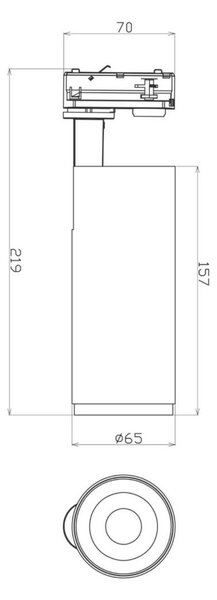 Deko-Light 1-fázový kolejnicový systém bodové svítidlo, Lucea, Tilt, 6 W, DIM, 2700 K, 220-240V tmavě černá RAL 9005 707166