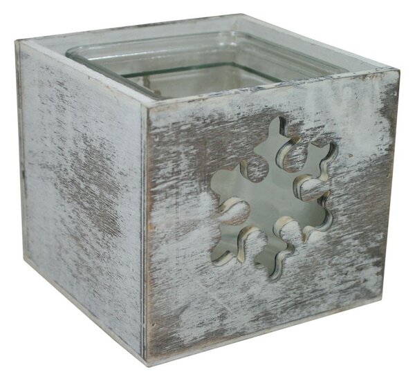Svícen vločka s patinou 12*12cm 9305121