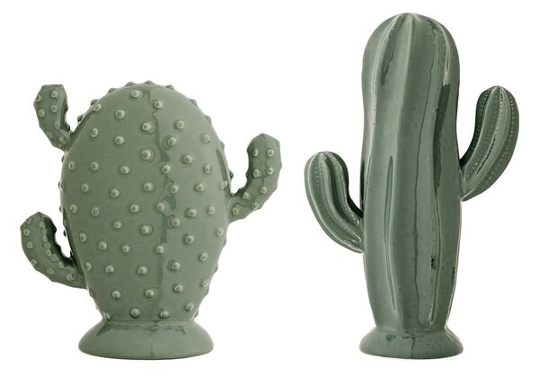 Sada 2 zelených dekorativních sošek Bloomingville Cactus