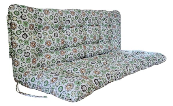 Polstr a opěrka na zahradní houpačku - 130 cm - mandaly