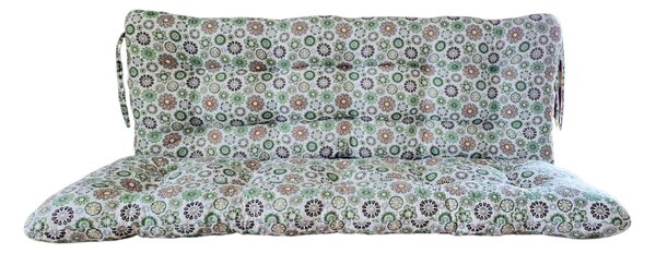 Polstr a opěrka na zahradní houpačku - 130 cm - mandaly