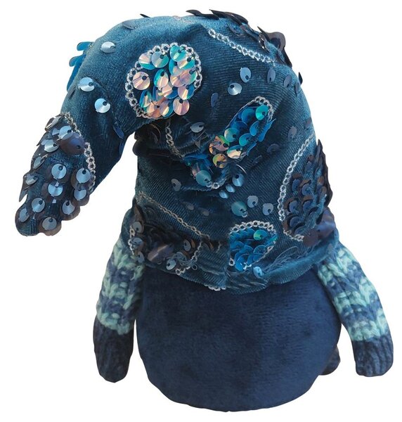 Skřítek modrý s flitry 27cm 3000101
