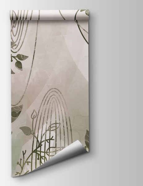 Fototapeta Přírodou inspirovaný abstraktní design v zelené barvě, Fototapety s listy, Populární fototapety, t00204 - Tapeko.co.cz