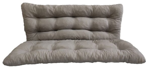Polstr a opěrka na zahradní houpačku - 120 cm - šedý puntík - 120 cm