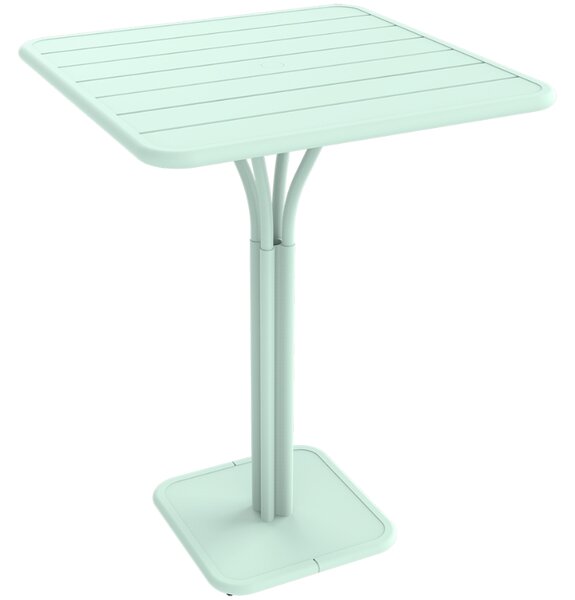 Mátově zelený kovový barový stůl Fermob Luxembourg Pedestal 80 x 80 cm