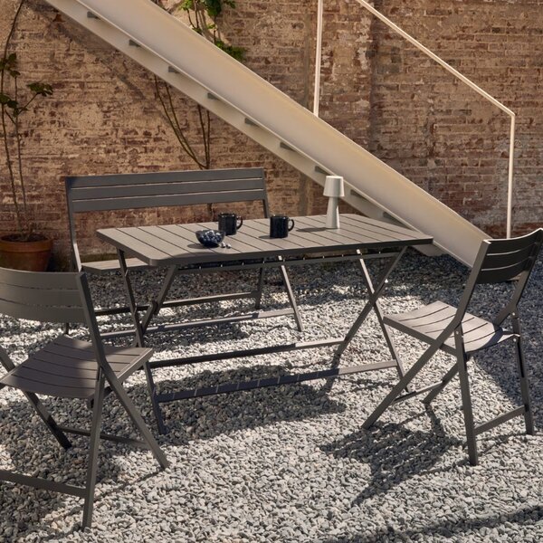 Černá hliníková zahradní skládací lavice Kave Home Torreta 120 cm