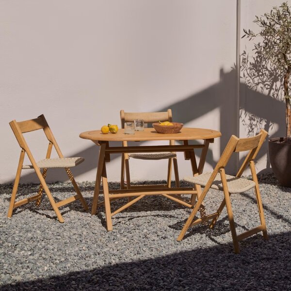 Kave Home Dřevěný zahradní skládací stůl Dandara 120 x 60 cm