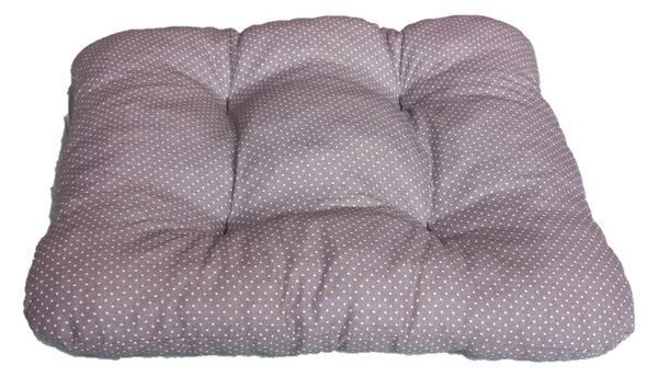 Podsedák na židli foukaný se šňůrkou - 40 x 40 - šedý puntík - sada 4 ks
