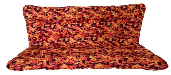 Polstr a opěrka na zahradní houpačku - 120 cm - plameny