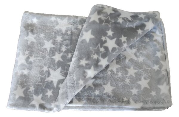 Deka flanel fleece hvězdy - 70 x 100 cm