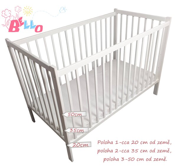 Dětská postýlka BÍLÁ