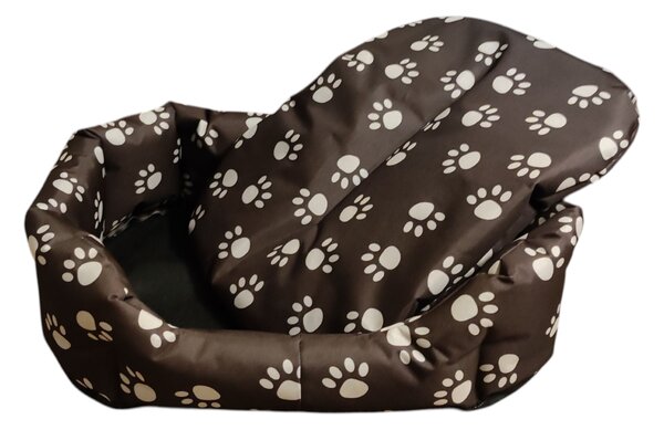 Pelech pro domácí mazlíčky - nepromokavý hnědý nylon s tlapkami 55 x 40 cm