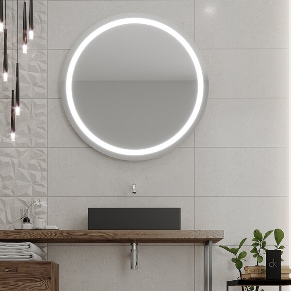 Kulaté zrcadlo do koupelny s LED osvětlením C4 premium