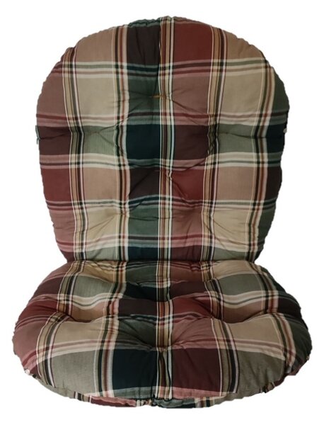 Podsedák na zahradní židli univerzální, půlkulatý, oboustranný - 110 x 55cm - hnědozelená kostka