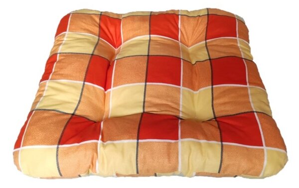Podsedák na židli foukaný se šňůrkou - 40 x 40 - oranžovožlutá kostka - 1 ks