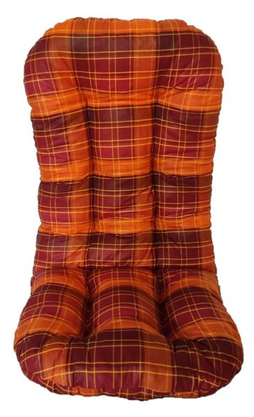 Sedák na křeslo 130 x 55 cm, typ Swivel - oranžovočervená kostka