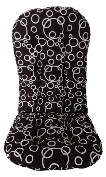 Sedák na křeslo 130 x 55 cm, typ Swivel - bílé kruhy
