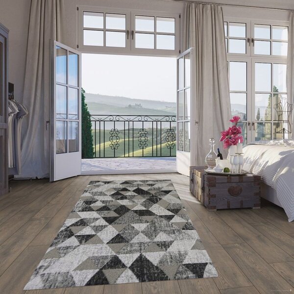 Berfin Dywany, Kusový koberec Lagos 1700 Grey (Dark Silver), 80x150, šedá, obývací pokoj