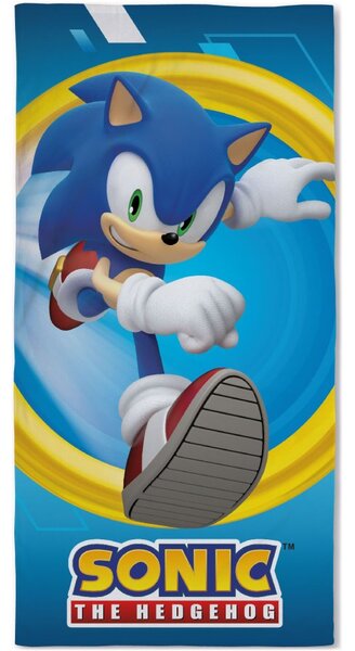 Bavlněná plážová osuška Sonic the Hedgehog - 100% bavlna - 70 x 140 cm