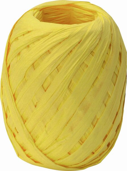 Papírová stuha vázací 30m - Raffia žlutá 7002310