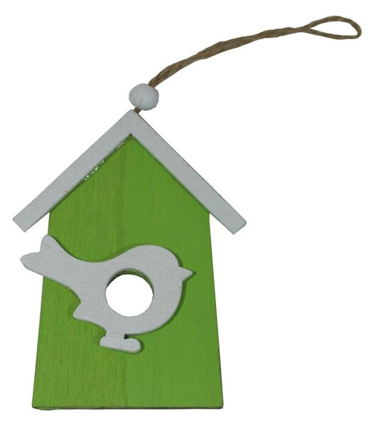 Závěsný domek s ptáčkem 11cm 2001350