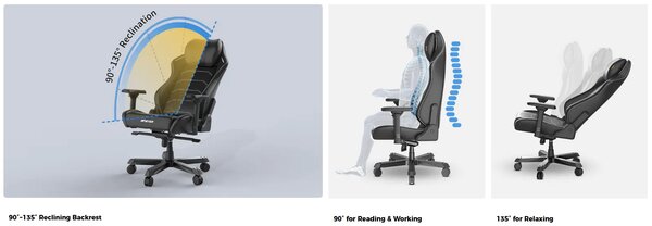 Herní židle DXRacer MASTER tmavě šedá, látková
