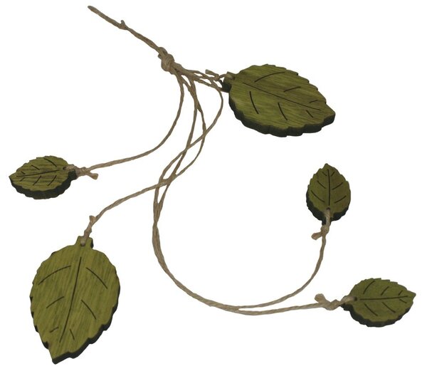 Závěsná dekorace zelené listy 38cm 2001407