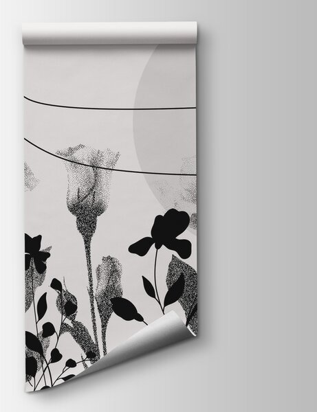 Fototapeta Černobílý obraz květin, Moderní fototapety, Populární fototapety, t00241 - Tapeko.co.cz