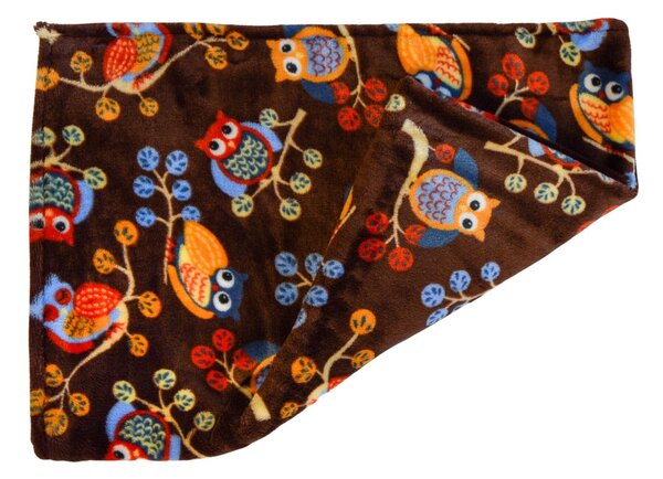 Deka flanel fleece tmavé sovy - 120 x 150 cm