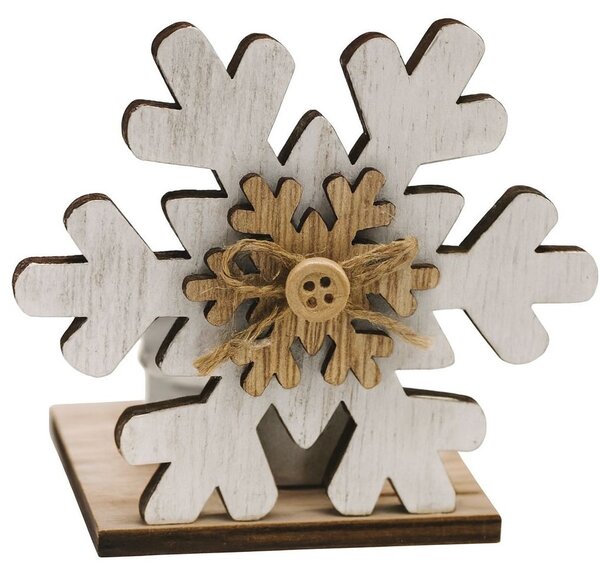 Svícen vločka bílý 8cm 9305205