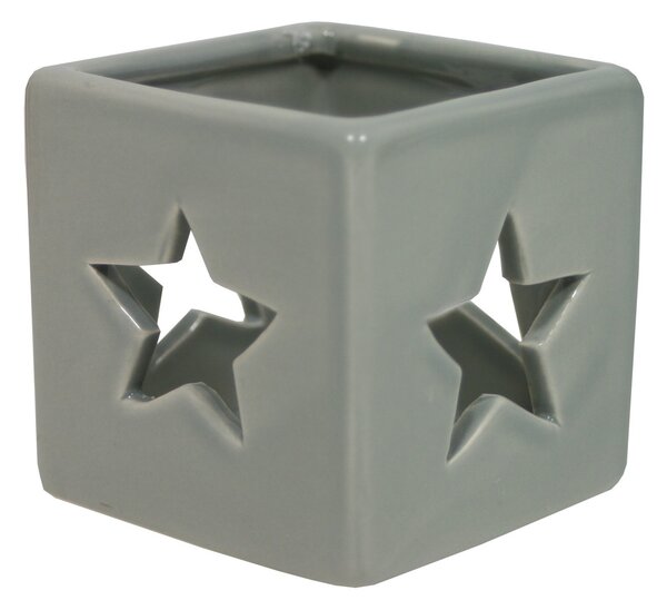 Svícen keramický hvězda šedý 6,5 cm 9305154