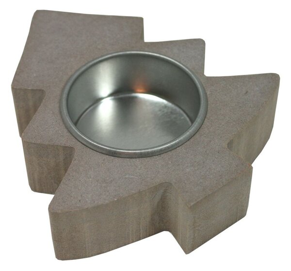Dřevěný vánoční svícen stromek přírodní 10 cm 9305656