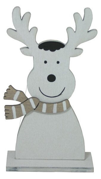 Dekorace dřevěná sobík se šálou 14cm 2009311